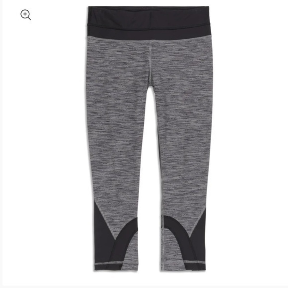 Lululemon Athletica Run Inspire Cropped Leggings Heather Grey Black